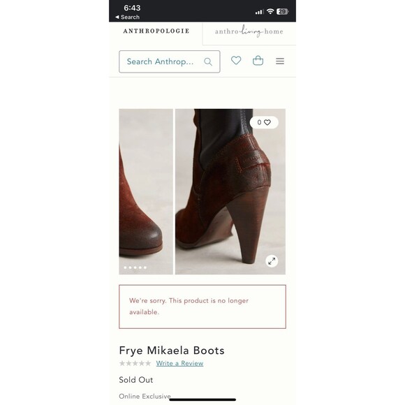 Vintage Frye Boot Rare Mikaela Brown Suede Black Leather Sexy Wooden Heel - Picture 5 of 10